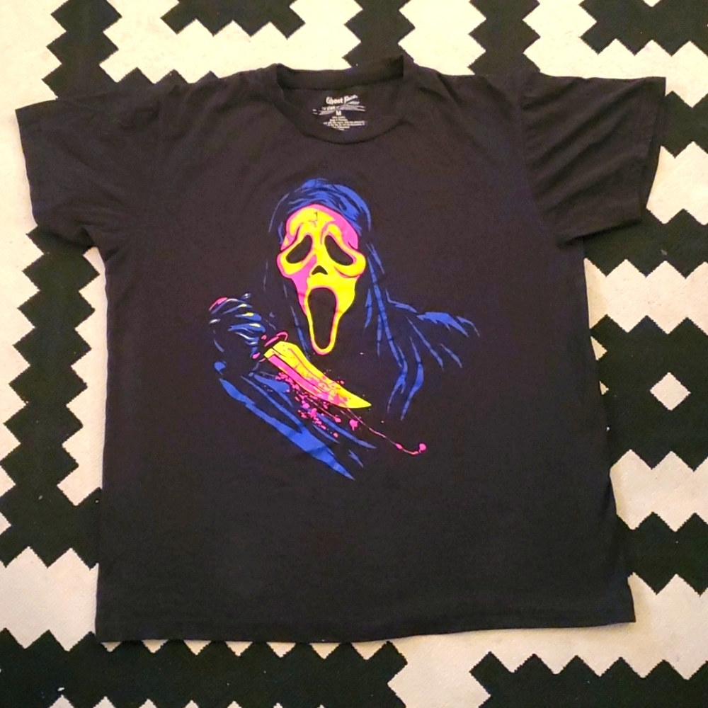 Ghost Face Scream Retro Neon T Shirt Adult Unisex